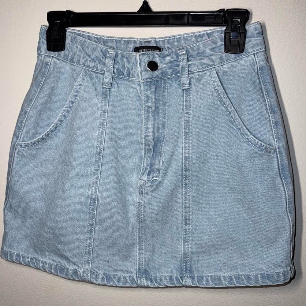 PrettyLittleThing Light Blue Denim Mini Skirt